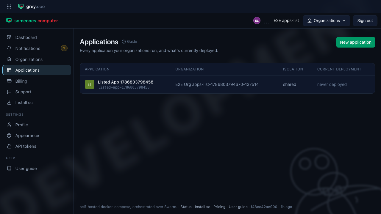 Applications list