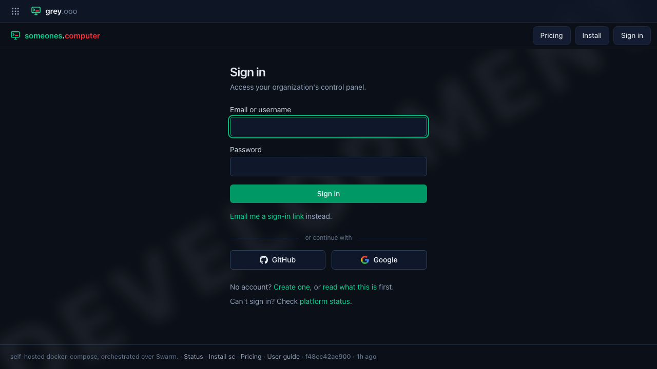 Sign-in form, empty